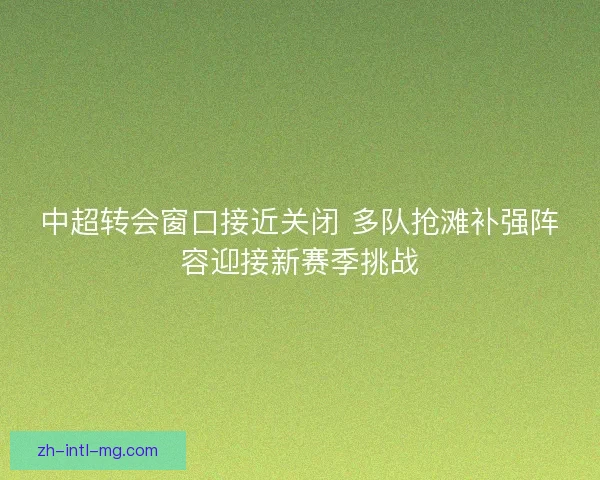中超转会窗口接近关闭 多队抢滩补强阵容迎接新赛季挑战